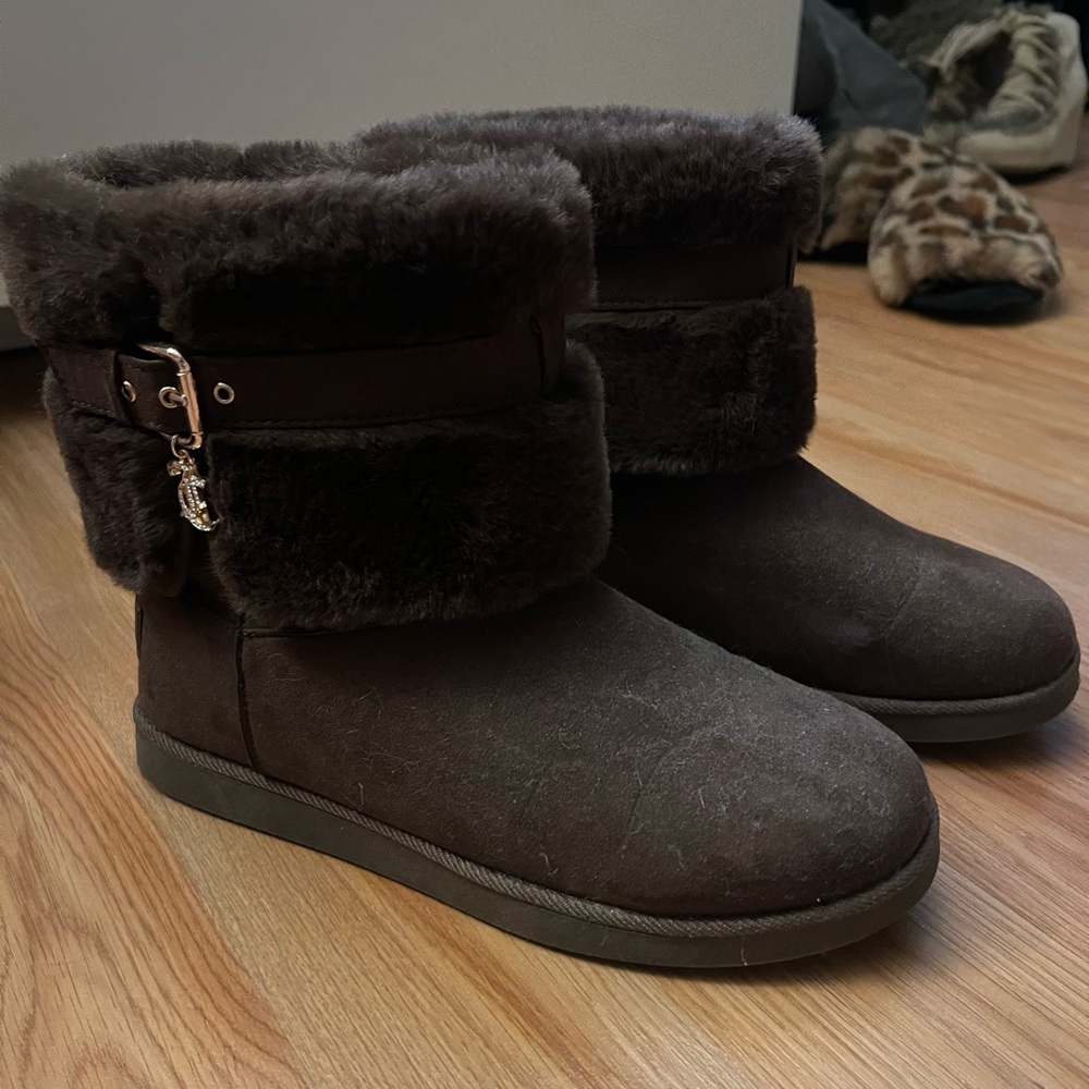 Juicy Couture Dark Brown furry boots